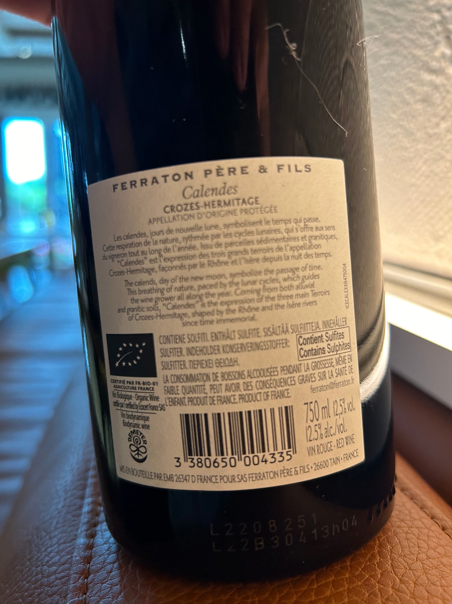 Crozes-Hermitage rouge Calendes 2021 AOP Ferraton père et fils