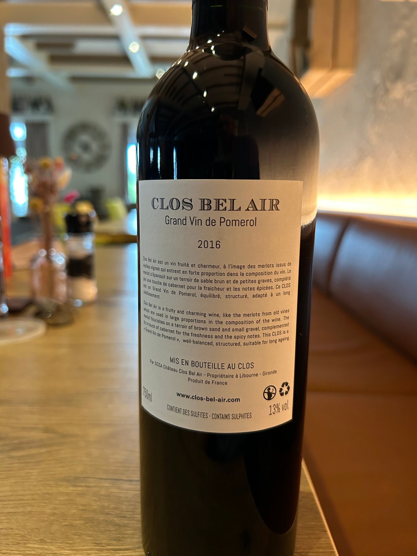 Clos Bel Air 2016 Grand vin de Pomerol