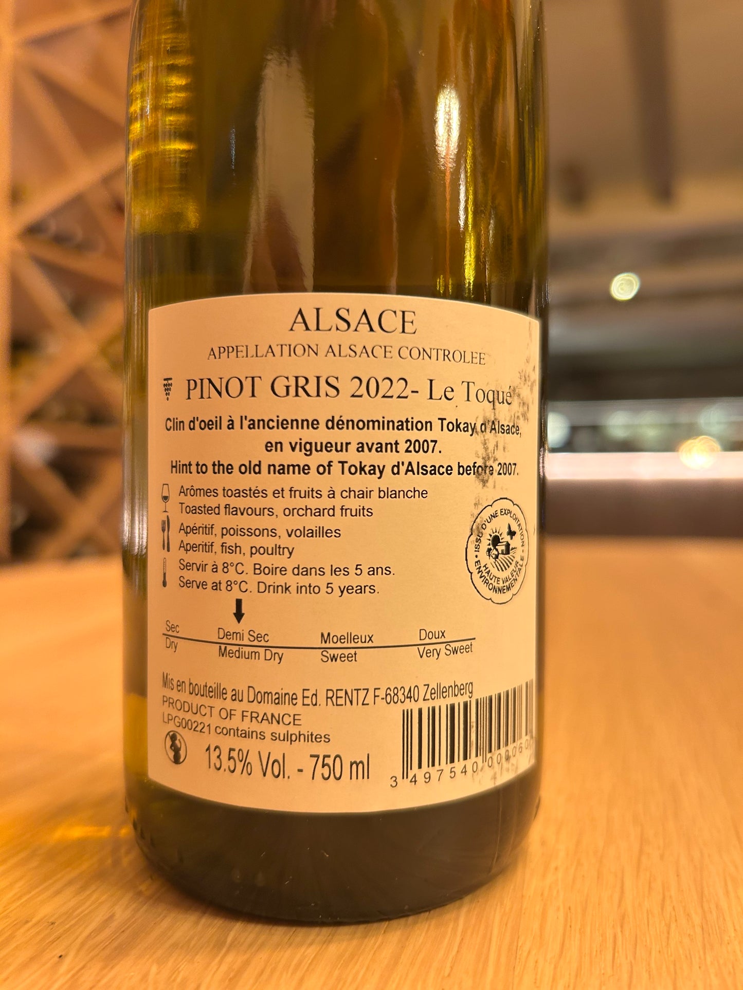 Pinot Gris – le Toqué 2022 APPELLATION ALSACE CONTRÔLÉE