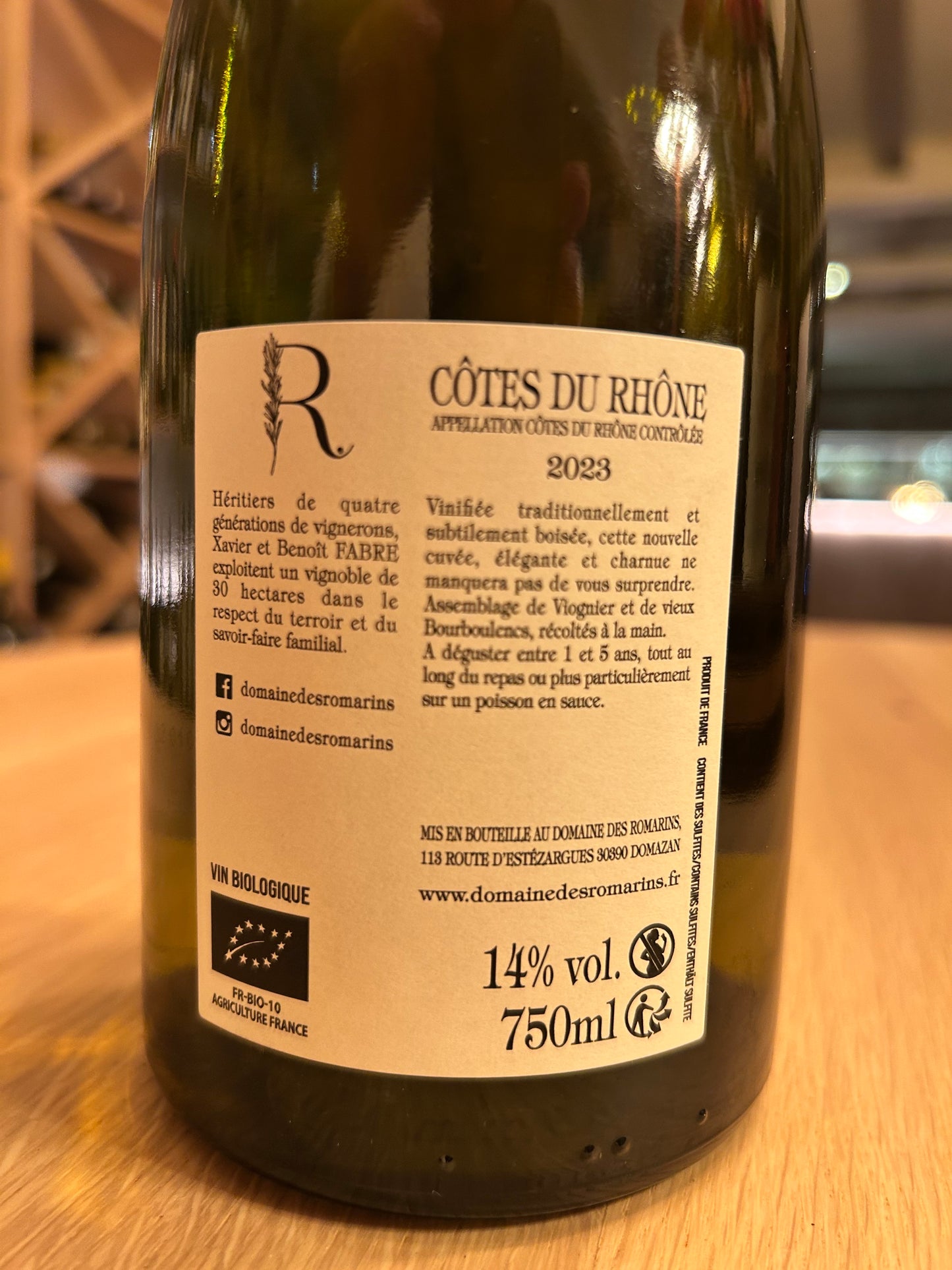 Cotes du Rhône AOC 2023 Domaine des Romarins